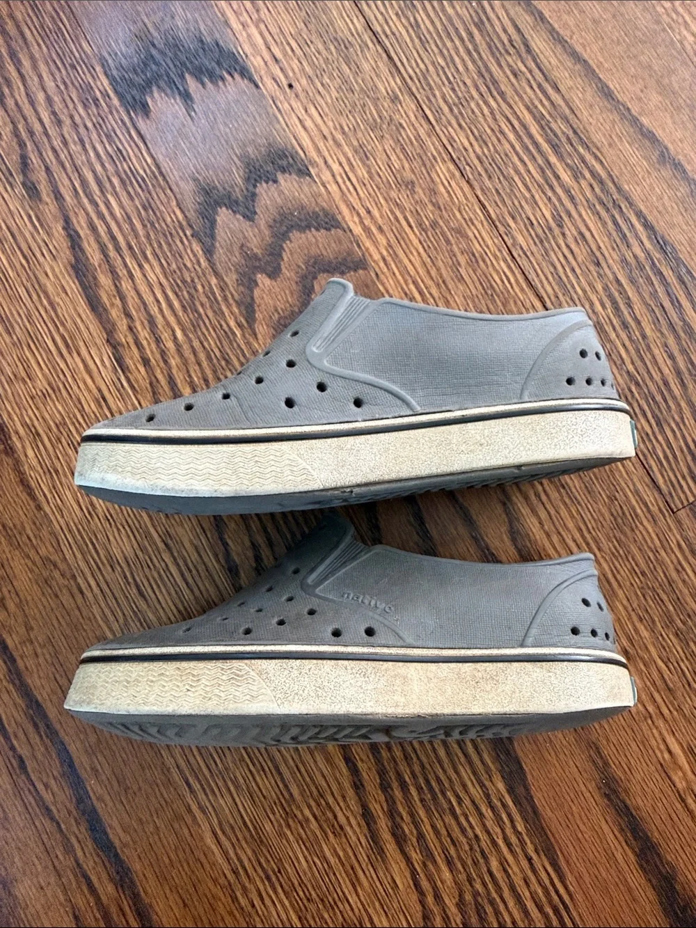 E Native Kids 12 Gray Slip-On Perforated Water Shoes